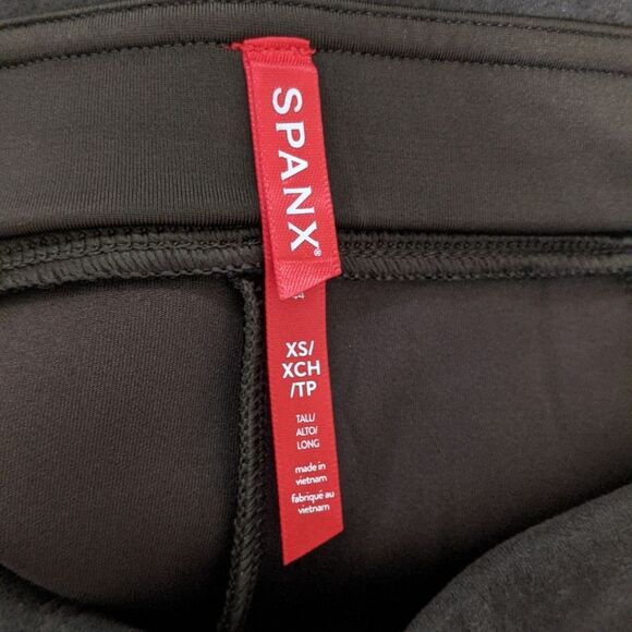 SPANX Faux Suede Leggings shapewear chocolate brown pull on XS - Picture 2 of 9